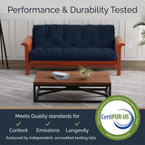 Loosh Pocket Coil Full Size Futon Mattress - 10" USA Made, Navy, Frame Not Included Loosh