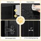 Hzuaneri 39.3" Dog Crate Furniture with Barn Door, Heavy Duty Dog Kennel Indoor with 2 Doors, Wooden Pet Cage End Table for Large Small Medium Dogs, Anti-Chew Anti-Escape, Black DFC02304B Hzuaneri