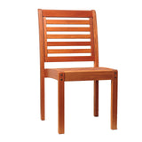Amazonia Leeds 2-Piece Stackable Side Chair | Eucalyptus Wood | Ideal for Outdoors and Indoors Amazonia