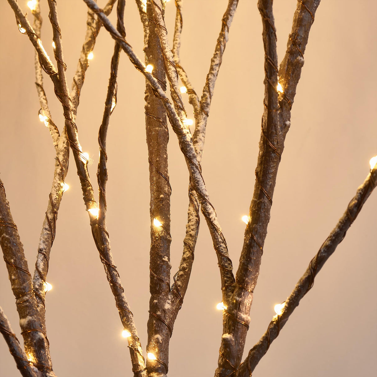 Hairui Lighted Snow Dusted Twig Tree with 200 LED Fairy Lights 4FT for Indoor Outdoor Home Thanksgiving Christmas Holiday Decoration Hairui