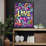 VAIIEYO 5D DIY Diamond Art Kits for Adults Love, Diamond Painting Letter, Diamond Art Full Drill Round Rhinestone Craft Canvas for Home Wall Decor Gift 12x16 inch-51 VAIIEYO