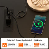 Cyclysio 5 Drawers Dresser with Charging Station & LED Lights, Dresser for Closet with 5 Fabric Drawers, Lockable Wheels, Bedroom, Entryway Cyclysio