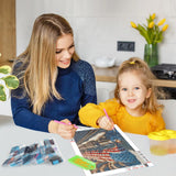 GDYEEH DIY 5D Steam Train Diamond Art Kits, Round Full Drill Sparkling American Flag Diamond Painting Picture, Train Diamond Painting Art Kits Craft for Adults Beginners, Home Wall Decor 12x16 inch GDYEEH