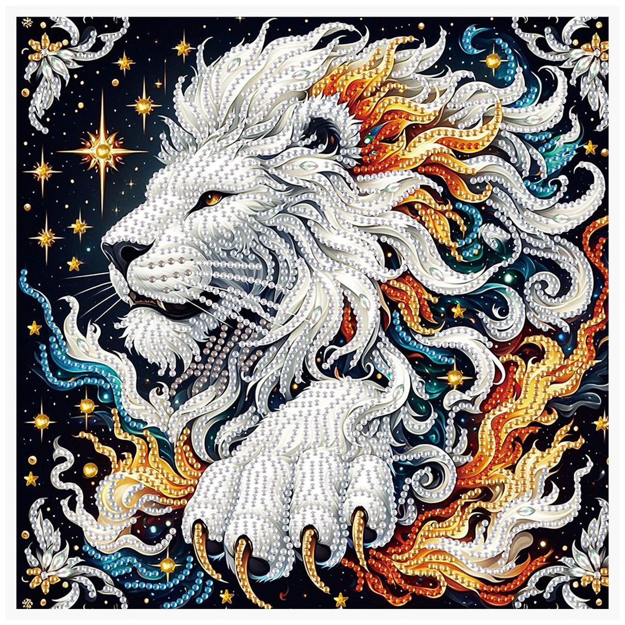 AiYuanzsh 5D Special Shaped Diamond Painting Kit - Mighty King Lion Design, Unique Crystal Rhinestone Diamond Art Set for Beginners and Adults, Perfect for Home Wall Decor and Holiday Gifts AiYuanzsh