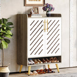 Tribesigns Shoe Cabinet with Doors, 6-Tier Wooden Shoe Rack Organizer with Adjustable Shelves, Freestanding Shoe Storage Cabinet for Entryway, Hallway, Closet, Living Room Tribesigns