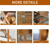 80’’ Large Chicken Coop with Wheels,Mobile Chicken House for 2-4 Chickens,Wooden Waterproof Hen House with Nesting Box,Run,Tray for Chicken Rabbit Duck Feelway