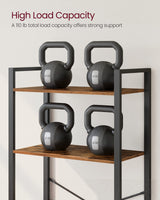 VASAGLE 5-Tier Bookshelf, Bookcase with Steel Frame, Book Shelf for Living Room, Home Office, Study, 11.8 x 26 x 60.2 Inches, Industrial Style, Rustic Brown and Ink Black ULLS061B01 VASAGLE