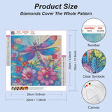 Acudotr Dragonfly Diamond Painting Kits for Adults, 5D DIY Diamond Art Kits for Beginners, Full Drill Diamond Painting Kits for Home Wall Decor, 12x12 Inch Acudotr