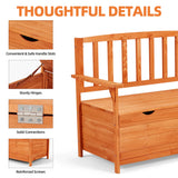 AVAWING Outdoor Storage Bench, Wooden Garden Bench Weatherproof, Patio Benches for Outside, 2-Seat Front Porch Bench, Park Bench for Deck, Lawn, Backyard(Natural) AVAWING