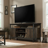Sauder Steel River Metal & Wood Credenza with Doors, for TVs up to 60", Carbon Oak Sauder