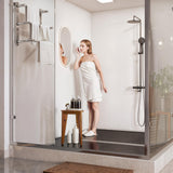 12" Corner Shower Foot Rest - Wooden Showers Stool Seat for Shaving Legs - Small Corner Shower Benches for Inside Shower - Waterproof Bath Step Stools Bench for Bathroom (Height - 18in, Acacia) HOLANA