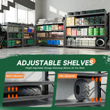 Letaya 68" W Storage Shelves Heavy Duty, 7000LBS Garage Shelving Units, 4 Tier Adjustable Utility Rack Shelf,Large Metal Industrial Shelves,for Shop,Warehouse,Basement (68" W x 24" D x 64" H) Letaya