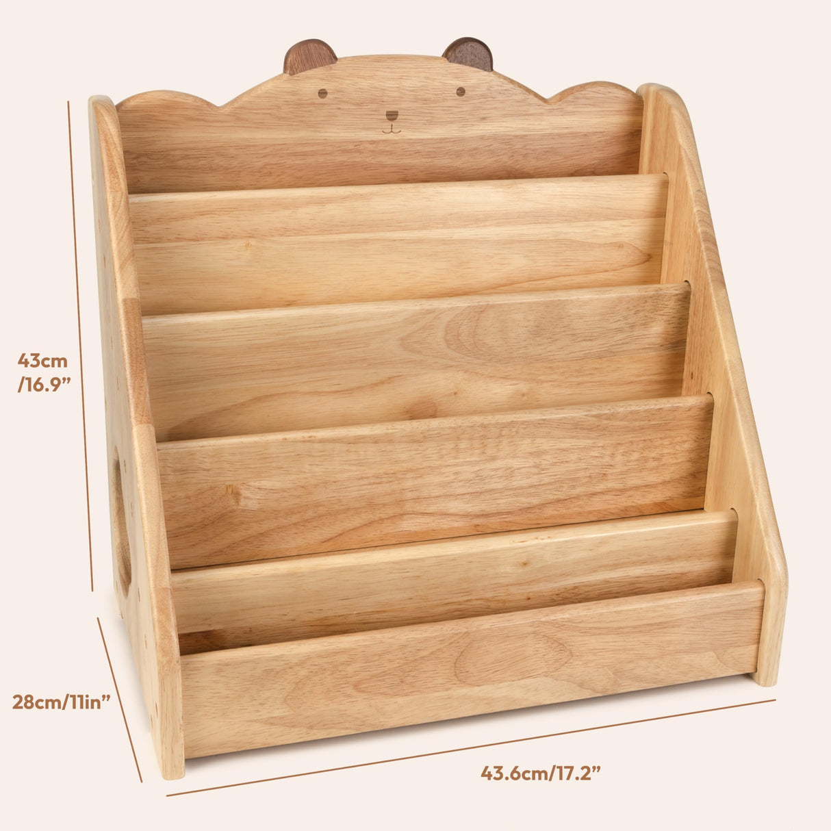 Woodtoe Kids Montessori Bookshelf with Chalkboard & Storage - Natural Wood Bookcase for Early Reading Woodtoe