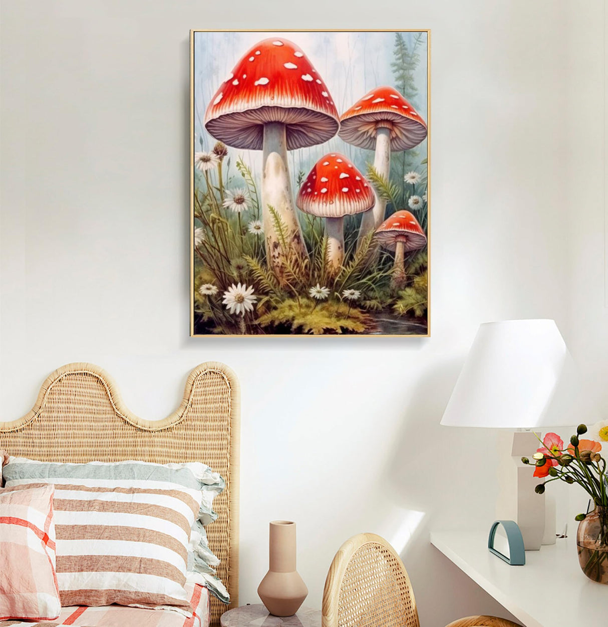 Paint by Numbers Kit for Adults Rolled Canvas - 16x20 Inch Mushroom Adult Paint by Number Kits on Canvas for Beginners, DIY Mushroom Acrylic Oil Number Painting Kits with Gift Box for Decor Gift Offito