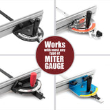 Fulton Universal Aluminum Miter Gauge Fence with an Aluminum Flip Stop 18” Left Reading Tape 18” Right Reading Tape Fulton