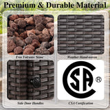 HUMMUH Patio Furniture Set with Fire Pit,Outdoor Modular Sectional Couch Loveseat Chairs with Table,All Weather PE Wicker Patio Conversation Sets for Deck Porch Backyard HUMMUH