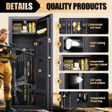 LBVSKK 14-18 Gun Safe,Gun Safe for Rifles and Pistols, Biometric Fingerprint Large Gun Cabinet Rifle Safes for Home, Adjustable Rack,Silent Mode LBVSKK