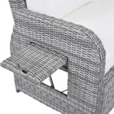 SOFTSEA 6-Piece Patio Furniture Set, Outdoor L-Shaped Sectional Recliner Sofa with 2 Ottomans, All Weather Cushions & Storage Table, Outdoor Conversation Set for Backyard, Beige SOFTSEA