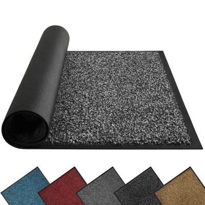 Mibao Front Door Mat, Dirt Trapper Welcome Mat for Outdoor Indoor, Non-Slip Waterproof Doormat, Durable Machine Washable Low Profile Entry Rug for Back Door Outside Patio Porch, 30" x 18", Grey