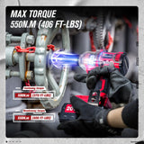 AVID POWER 1/2 Impact Wrench Brushless, 20V Cordless Impact Gun w/ 3 Variable Speeds, Max Torque 370ft-lbs (500N.m), 3.0Ah Li-ion Battery, 4Pcs Impact Sockets, Fast Charger AVID POWER