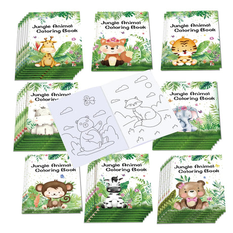 16 Pcs Jungle Animal Coloring Books Bulk Mini Coloring Books Bulk for Kids DIY Art Drawing Activity Book Set for Jungle Animals Theme Birthday Party Favor littkeef cliaet