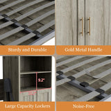 BEQAI Queen Murphy Bed with Storage Cabinets & 6 Adjustable Shelves, Foldable Space-Saving Queen Wood Wall Bedframe with USB Charging Port, Hidden Bedframe for Guest Room, Study, Home, Bedroom, Grey BEQAI