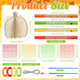 GlikCeil 128 Pcs Fall Crafts Pumpkin Wind Chime Making Kit Make Your Own Pumpkin Wind Chime Wooden Arts and Crafts Ornaments DIY to Paint Autumn Craft for Fall Autumn Thanksgiving Party GlikCeil