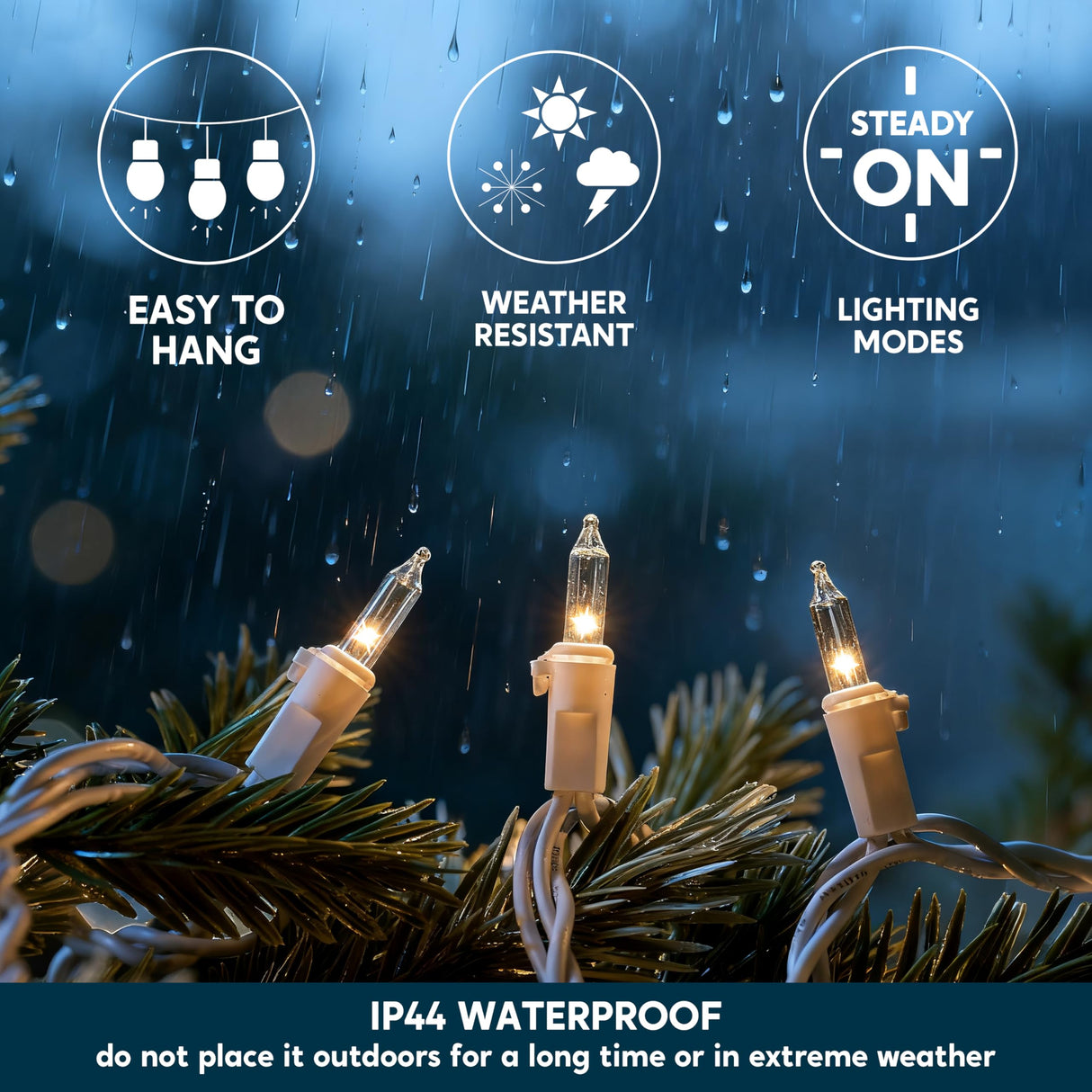 JOIEDOMI Christmas String Lights Indoor,100 Count Mini Warm Fairy Light,21.5FT Lighting Decor for Patio Dorm Classroom Bedroom Holiday Wedding Party Garland Birthday Festival Valentines Day,White Wire Joiedomi