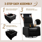 Korser 360° Swivel Glider Chair, Rocking Chair Nursery with Side Pockets, Deep Cushioned Seat, Nursery Chair with Steel Structure Base, Sherpa Swivel Chairs for Living Room, Bedroom, Baby Room Korser