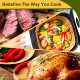 Air Fryer Liners for Power XL, Chefman 10QT 12QT Oven, Instant Pot Air Fryer, XL Disposable Air Fryer Paper Liners，Air Fryer Parchment Paper Liners 9.5 Inch Square, 125PCS Air Fryer Oven Liners mutvle