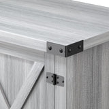 JUMMICO TV Stand for 65 Inch TV Farmhouse Entertainment Center with Double Barn Doors and Storage Cabinets, Console TV Table Media for Living Room, Bedroom (Grey, Without Fireplace) JUMMICO