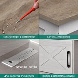 YITAHOME TV Stand for 65/55 Inch Television, Farmhouse Entertainment Center Television Stand with Power Outlets and Open Shelf, Media Console TV Cabinet for Living Room, Grey White/Grey Wash YITAHOME