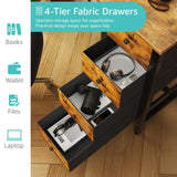 Lufeiya 47 inch Computer Desk with 4 Fabric Drawers, Writing Work Study Desk for Home Office Bedroom, Modern Simple Student PC Desks, Rustic Brown Lufeiya