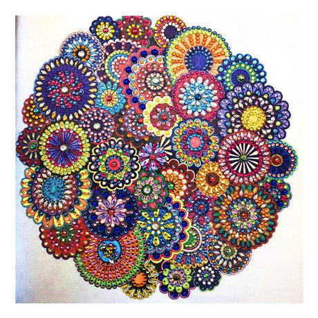 Hibah Diamond Painting DIY 5D Special Shape Rhinestone, Mandala Flower, Partial Diamond Crystal Diamond Painting Mandala Set Hibah