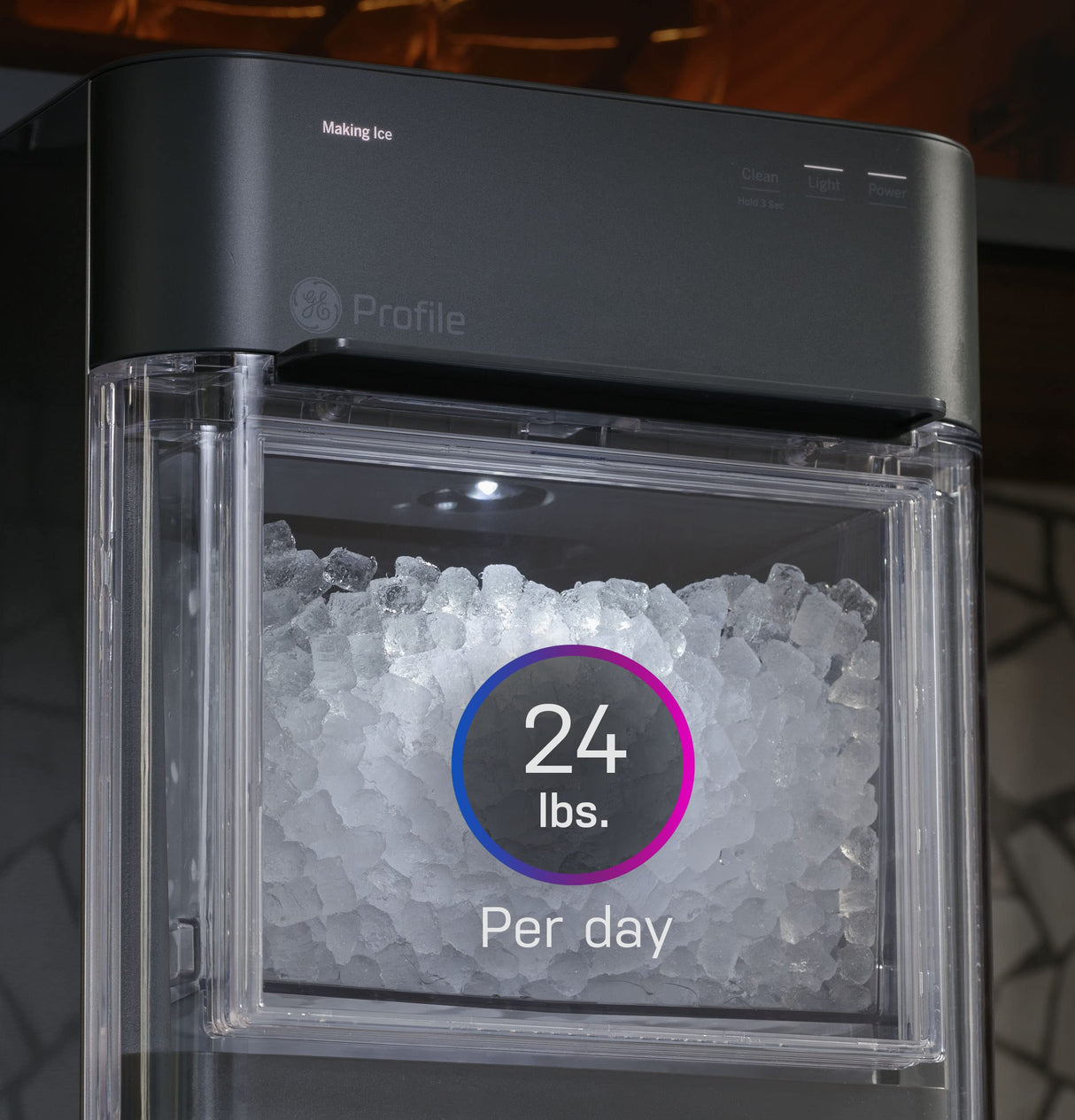 GE Profile Opal 2.0 | Countertop Nugget Ice Maker | Ice Machine with WiFi Connectivity | Smart Home Kitchen Essentials | Stainless Steel (Renewed) GE