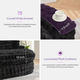 TYBOATLE 83’’ Oversized Round Chaise Lounge Chair Indoor w/Deep Seat, Round Memory Foam Couch, Comfy Fluffy Plush Chaise Lounge Indoor w/Double Cushion, Circle Bed for Livingroom (Black) TYBOATLE