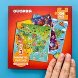 QUOKKA Magnetic Puzzles for Kids 4-6 - 36 Pcs Travel Puzzles Games for Kids Ages 3-5 - Maps Activities Toy for Boys and Girls 2-4 yo - Learning Magnet Gift for Road Trip QUOKKA