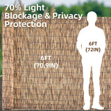 SHYDZYYC Brown 6FT X 16.4FT Reed Fencing Roll, Balcony Privacy Reed Shade Bamboo Fencing Garden Fence Border, Wind Block Sunshade Fence Screen for Outdoor Yard Patio Flower Bed Edge SHYDZYYC