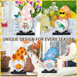 Blulu 32 Pcs Christmas Interchangeable Wooden Gnome Decor DIY Holiday Christmas Seasonal Tiered Tray Decoration Gnomes with Magnet Pieces Welcome Sign for Xmas Holiday Decorations (Fresh) Blulu