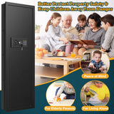 GHJGAGE 43.5" Tall Fireproof Wall Safe Between Stud, Heavy Duty Flush In Wall Safe With Digital Keypad & Removable Shelf, Hidden Gun Safe, Security Home Wall Safes For Storage Firearms Money Medicine GHJGAGE