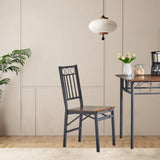 JOIN IRON Folding Dining Chair Set of 2, Foldable Kitchen Chairs, Metal Frame, no Assembly Required, Easy to Store, Suitable for Small Spaces, Rustic Brown JOIN IRON