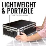 Vaultz Storage Lock Box - 6.5 x 23 x 13.5 Inch - Secure Dorm Storage Trunk with Combination Lock - Ideal Briefcase, Medicine Box, and Personal Item Lock Box - Store Cash, Laptop - Black/Silver Vaultz