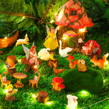 Soaoo Fairy House Garden Figurines Kit Spring Garden Decor Easter Basket Decoration Spring Decoration Outdoor Wildflower Butterfly Fairy Mushroom Party Supplies Micro Landscape Ornaments Soaoo