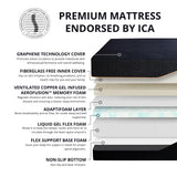 EGOHOME Split King Adjustable Bed Frame and 14 inch Memory Foam Mattress, Wireless Remote Adjustable Bed Base with 12" Metal Legs and Head and Foot Incline, Zero Gravity, Easy Assembly MLILY