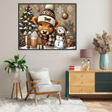 Axquilon Christmas Paint by Numbers Kit for Adults Beginner-Highland Cow Adult Paint by Number Kits on Canvas, Easy Adults' Paint-by-Number Kits for Gift Home Wall Decor 20x16in Axquilon