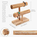 ProCase Bracelet Holder Display Bracelet Organizer, Wooden Bracelet Stand for Selling, T-bar Bangle Storage Rack Wood Watch Display Tower for Business - 2 Tier, Nature ProCase