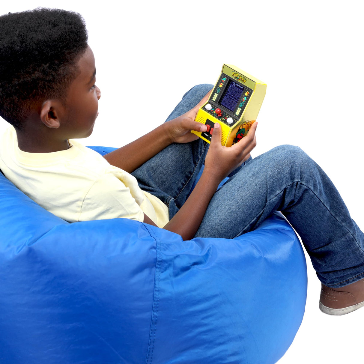 Basic Fun Arcade Classics - Pac-Man Color LCD Retro Mini Arcade Game, 2 Players, Yellow Basic Fun