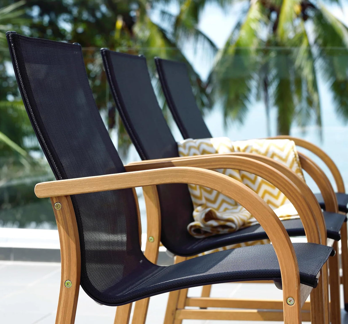 Amazonia Franklin 9-Piece Rectangular Extendable Patio Dining Set Teak Finish and Weather-Net Technology Ideal for Outdoors and Indoors Amazonia