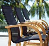 Amazonia Franklin 9-Piece Rectangular Extendable Patio Dining Set Teak Finish and Weather-Net Technology Ideal for Outdoors and Indoors Amazonia