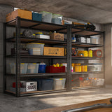 REIBII 2500LBS Garage Shelving 72''H Storage Shelves Heavy Duty Shelving 5 Tier Metal Shelves for Garage Shelves Adjustable Shelving Units and Storage for Closet Pantry Shelf, 72" H x 40" W x 20" D,2P REIBII